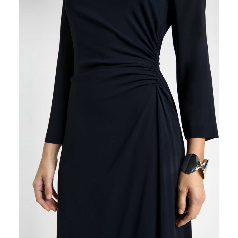 Cue Ink Soft Viscose Draped Long Sleeve Dress image number 2